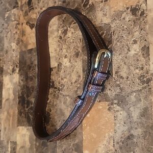 GENUINE AUSTRALIAN CROCODILE SKIN BELT WITH SOLID BRASS BUCKLE SZ 28